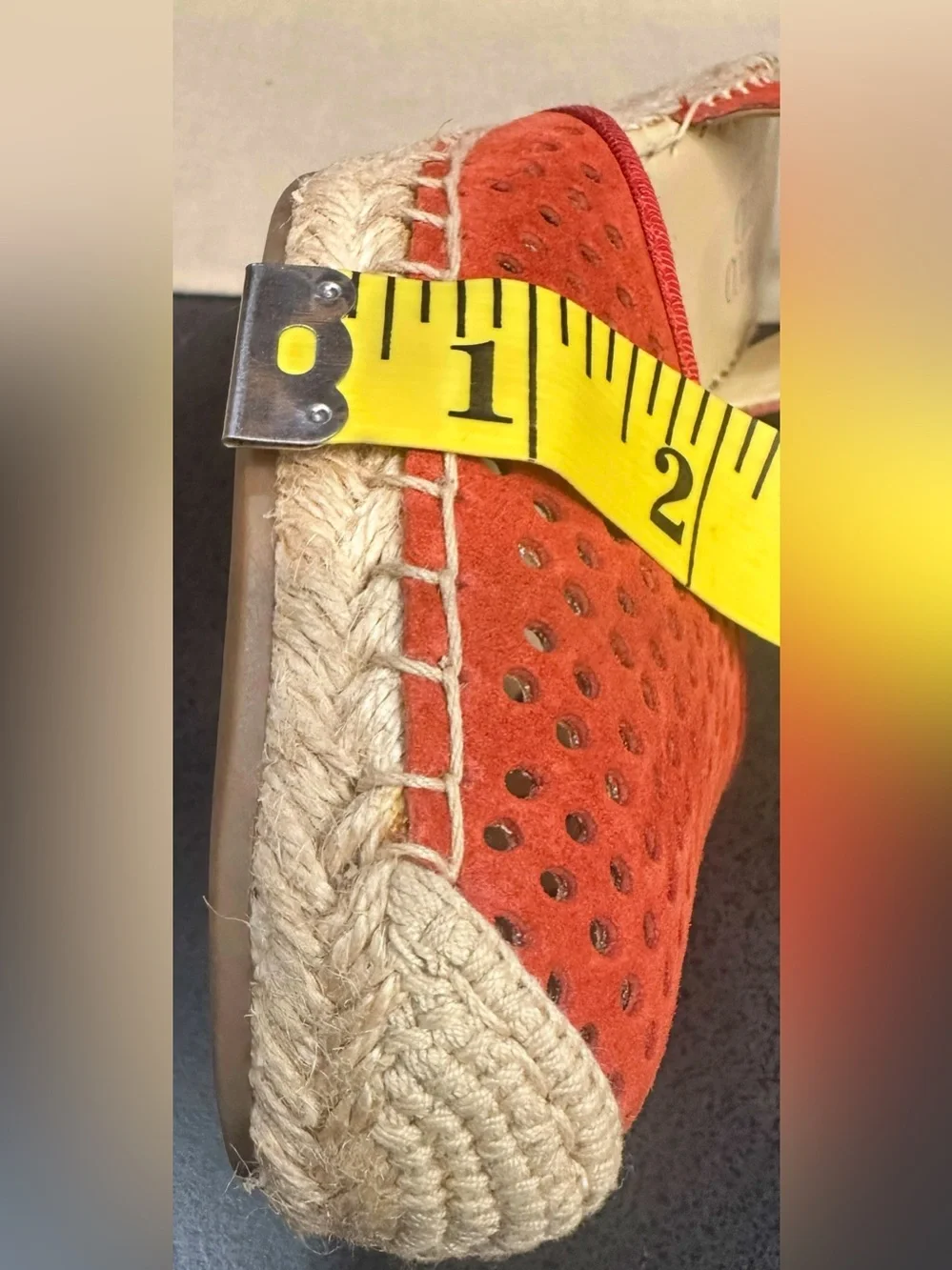 Franco Sarto Merona2 Red LE Espadrilles Suede 3.25” Wedge Sandals Women’s Sz 7M